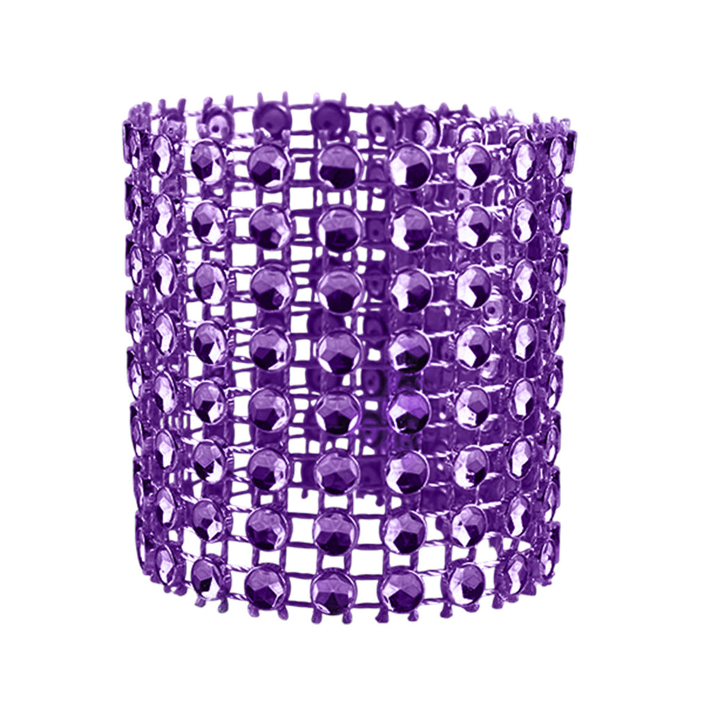 Sparkling Diamante Napkin Rings (Pack of 10) - Purple