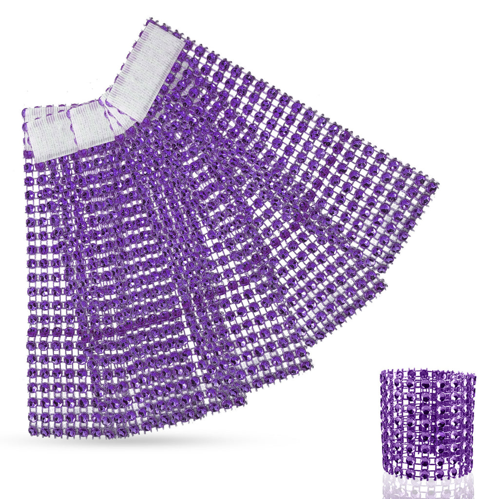 Sparkling Diamante Napkin Rings (Pack of 10) - Purple