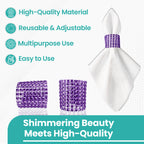 Sparkling Diamante Napkin Rings (Pack of 10) - Purple