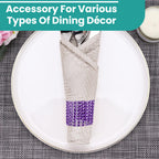 Sparkling Diamante Napkin Rings (Pack of 10) - Purple
