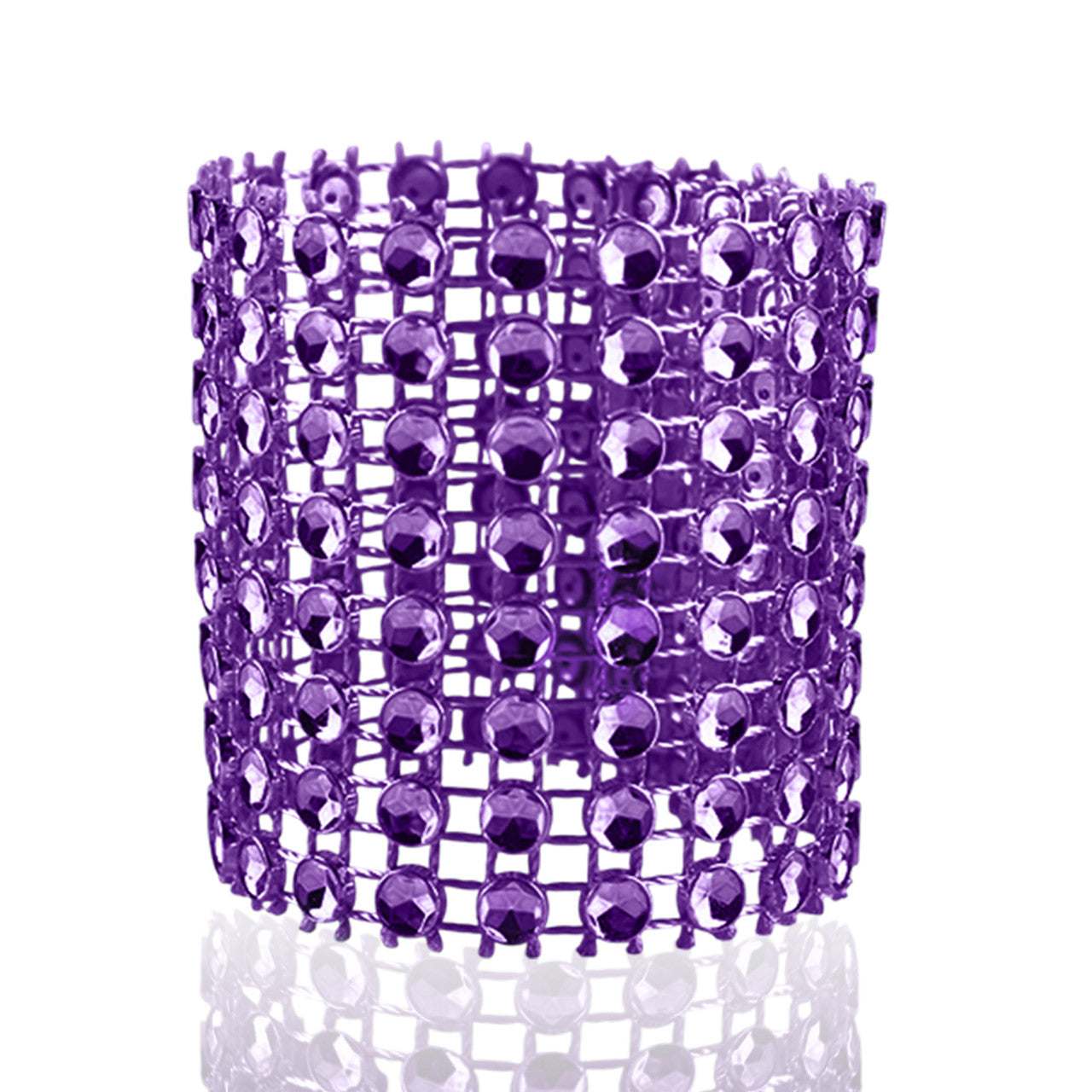 Sparkling Diamante Napkin Rings (Pack of 10) - Purple