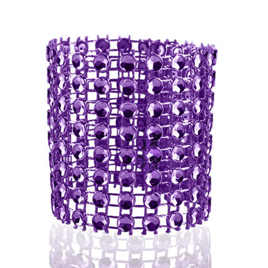Sparkling Diamante Napkin Rings (Pack of 10) - Purple