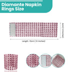 Sparkling Diamante Napkin Rings (Pack of 10) - Pink