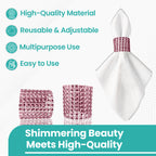 Sparkling Diamante Napkin Rings (Pack of 10) - Pink