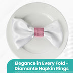Sparkling Diamante Napkin Rings (Pack of 10) - Pink