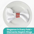 Sparkling Diamante Napkin Rings (Pack of 10) - Red