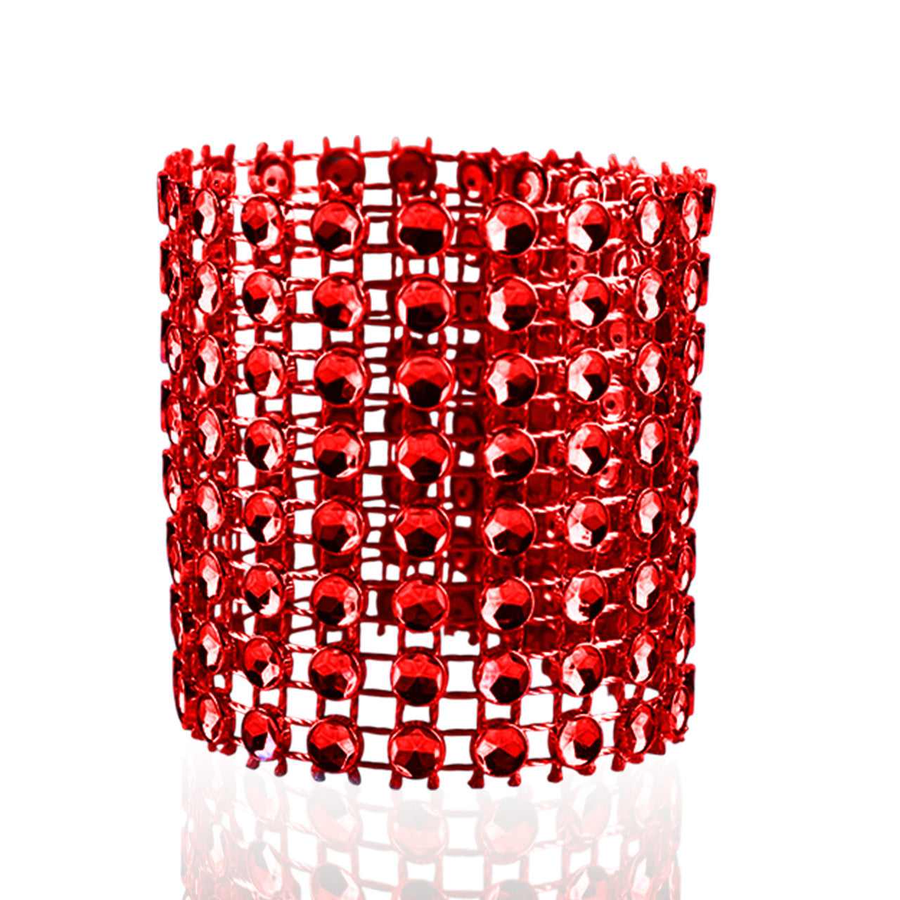 Sparkling Diamante Napkin Rings (Pack of 10) - Red