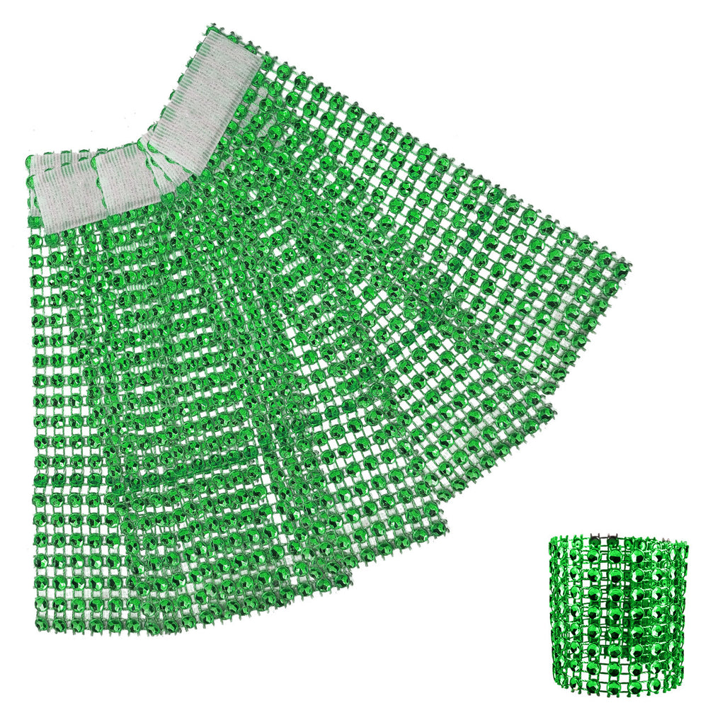 Sparkling Diamante Napkin Rings (Pack of 10) - Green