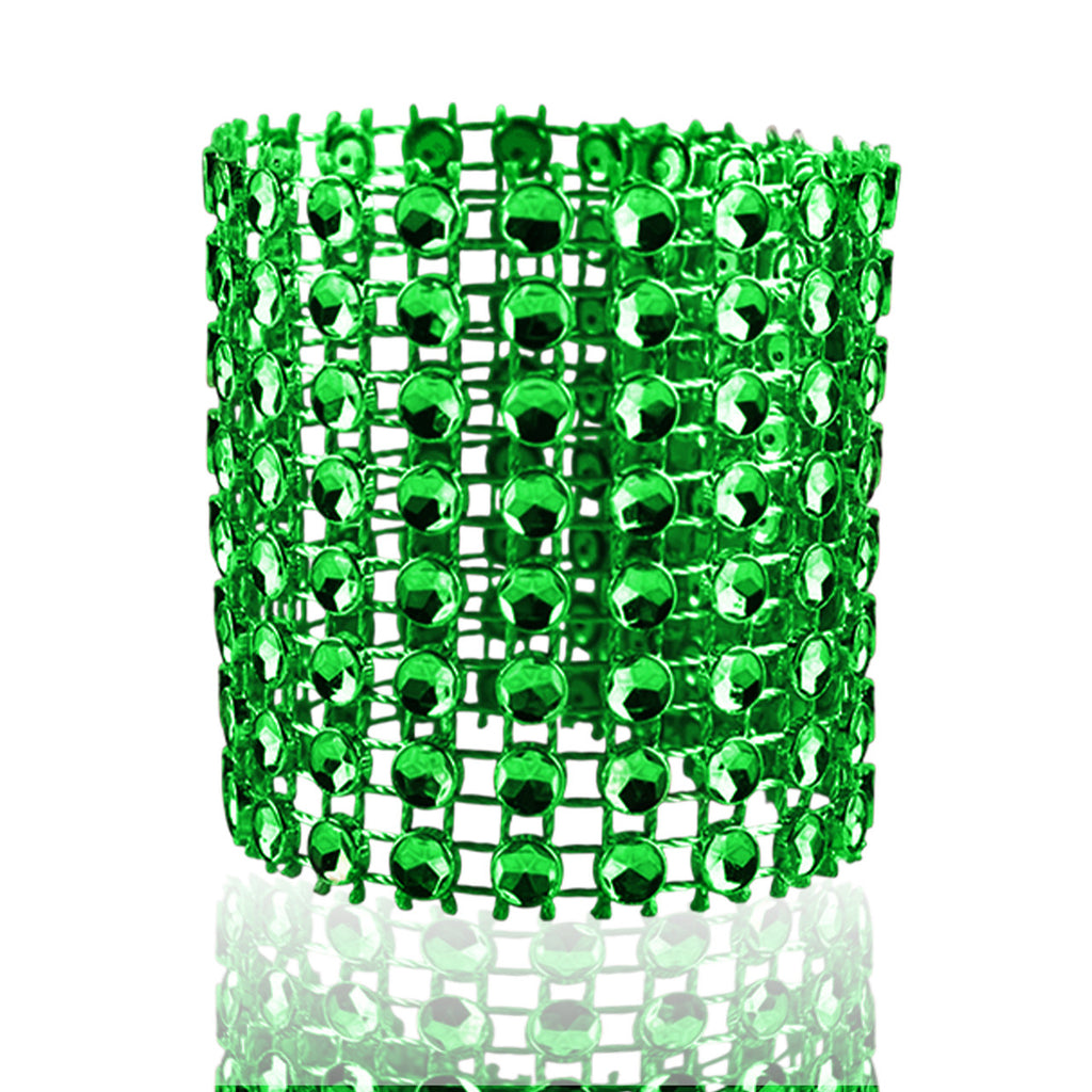 Sparkling Diamante Napkin Rings (Pack of 10) - Green