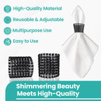 Sparkling Diamante Napkin Rings (Pack of 10) - Black