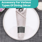 Sparkling Diamante Napkin Rings (Pack of 10) - Black