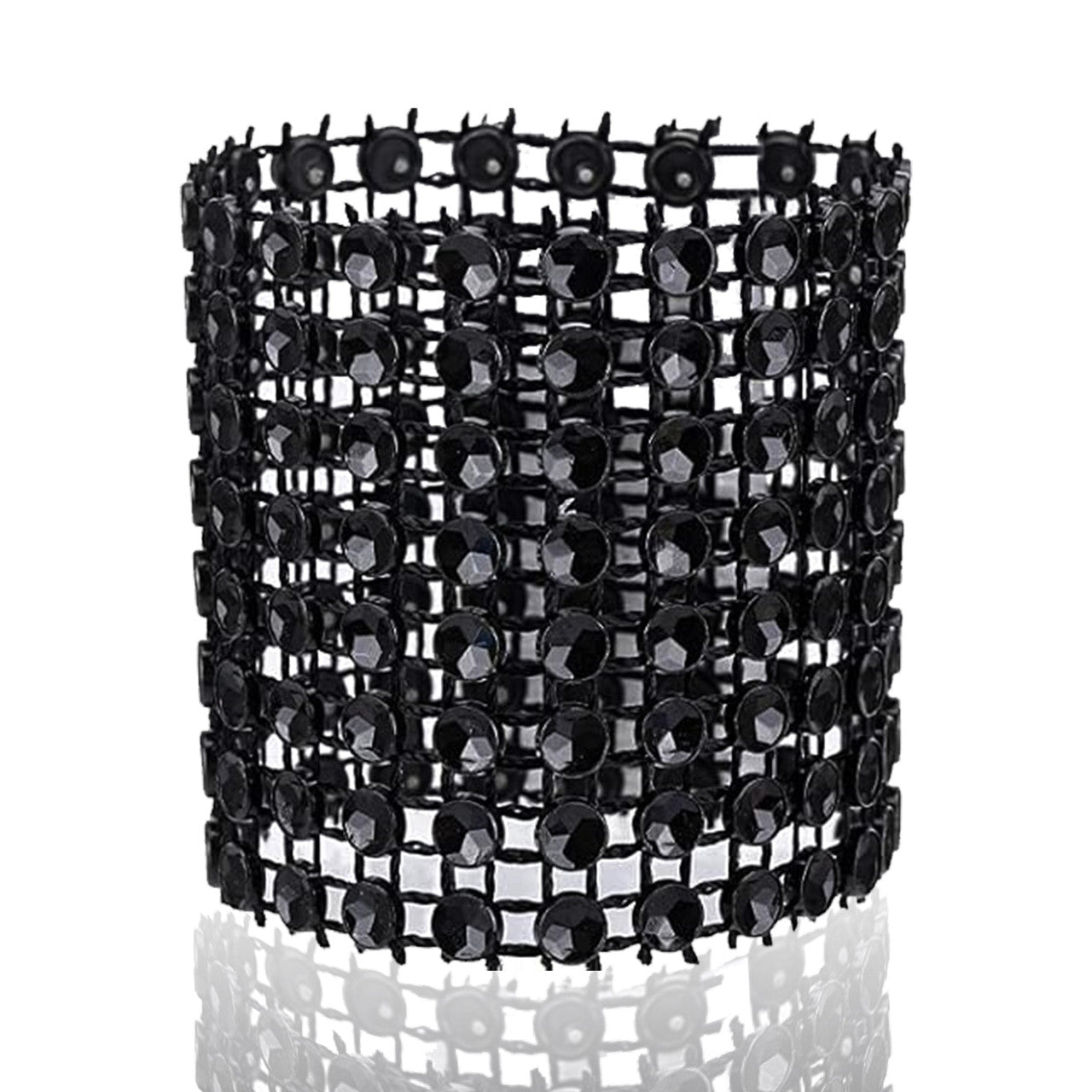 Sparkling Diamante Napkin Rings (Pack of 10) - Black