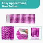 Sparkling Diamante Stretchable Napkin Rings (Pack of 10) - Hot Pink