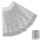 Sparkling Diamante Stretchable Napkin Rings (Pack of 10) - Silver