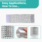 Sparkling Diamante Stretchable Napkin Rings (Pack of 10) - Silver