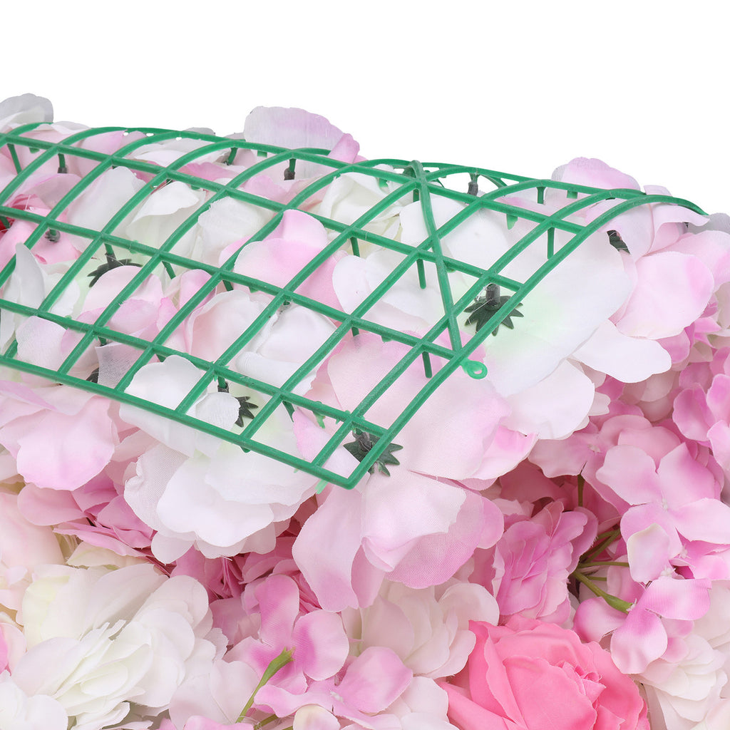Hydrangea Artificial Flower Wall Panel 60cm x 40cm - Hot Pink & Ivory