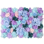 Hydrangea Artificial Flower Wall Panel 60cm x 40cm - Blue & Purple