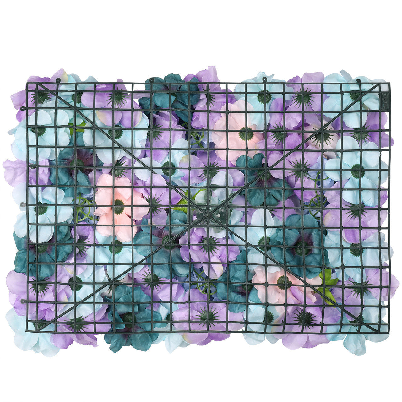 Hydrangea Artificial Flower Wall Panel 60cm x 40cm - Blue & Purple x 12