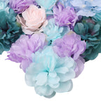 Hydrangea Artificial Flower Wall Panel 60cm x 40cm - Blue & Purple