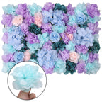 Hydrangea Artificial Flower Wall Panel 60cm x 40cm - Blue & Purple x 12