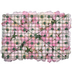 Hydrangea Artificial Flower Wall Panel 60cm x 40cm - Blush Pink & Rose Pink with Green Leaves