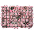 Hydrangea Artificial Flower Wall Panel 60cm x 40cm - Dusty Pink & Rose Pink with Green Leaves x 12