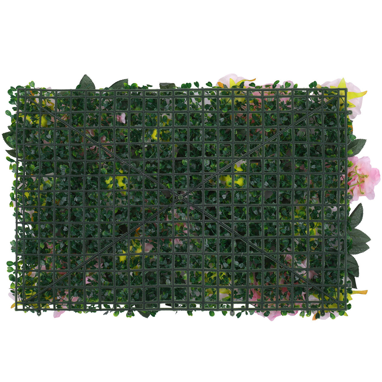 Hydrangea Artificial Flower Wall Panel 60cm x 40cm - Novia Roses, White Jasmine with Green Leaves