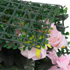 Hydrangea Artificial Flower Wall Panel 60cm x 40cm - Novia Roses, White Jasmine with Green Leaves x 12