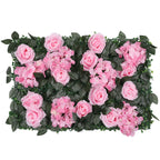 Hydrangea Artificial Flower Wall Panel 60cm x 40cm - Blush Pink Roses, Jasmine with Green Leaves x 12