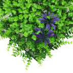 Artificial Flower Panel - Green Grass with Leaf & Flower Design x 6