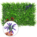 Artificial Flower Panel - Green Grass with Leaf & Flower Design x 6
