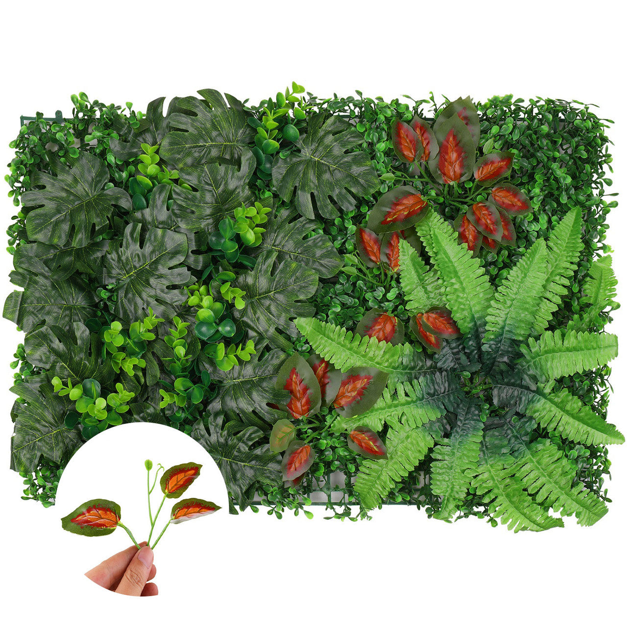 Artificial Flower Panel - Green Grass Berries Flowers