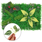 Artificial Flower Panel - Green Grass with Faded Leaves