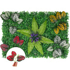 Artificial Flower Panel - Green Grass with Persian Leaf