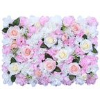 Artificial Flower Panel - Sophie & Tiffany Roses with Green Leaves