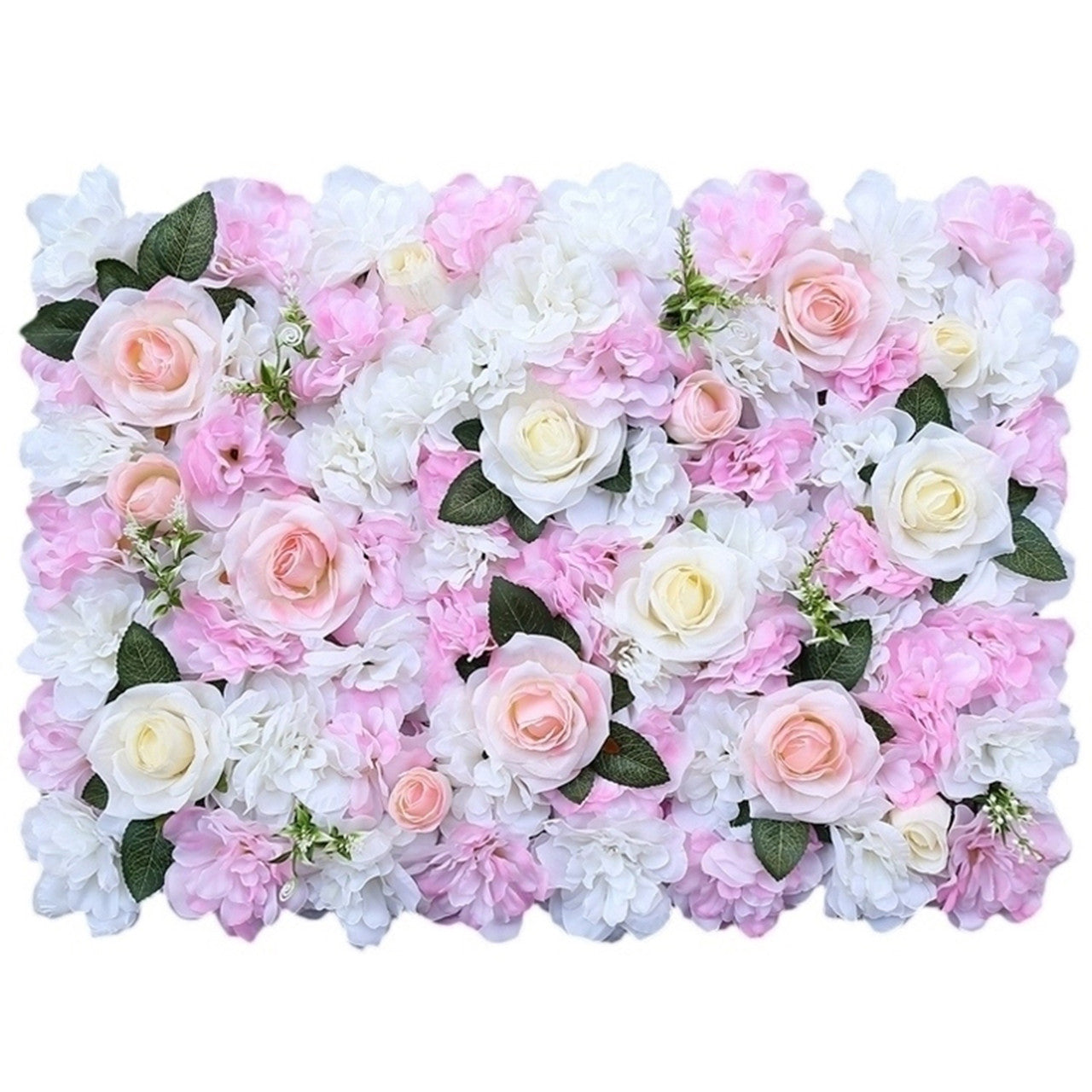 Artificial Flower Panel - Sophie & Tiffany Roses with Green Leaves