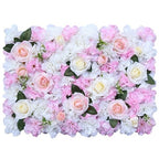 Artificial Flower Panel - Sophie & Tiffany Roses with Green Leaves