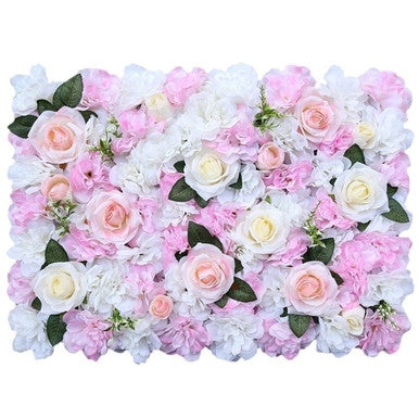 Artificial Flower Panel - Sophie & Tiffany Roses with Green Leaves