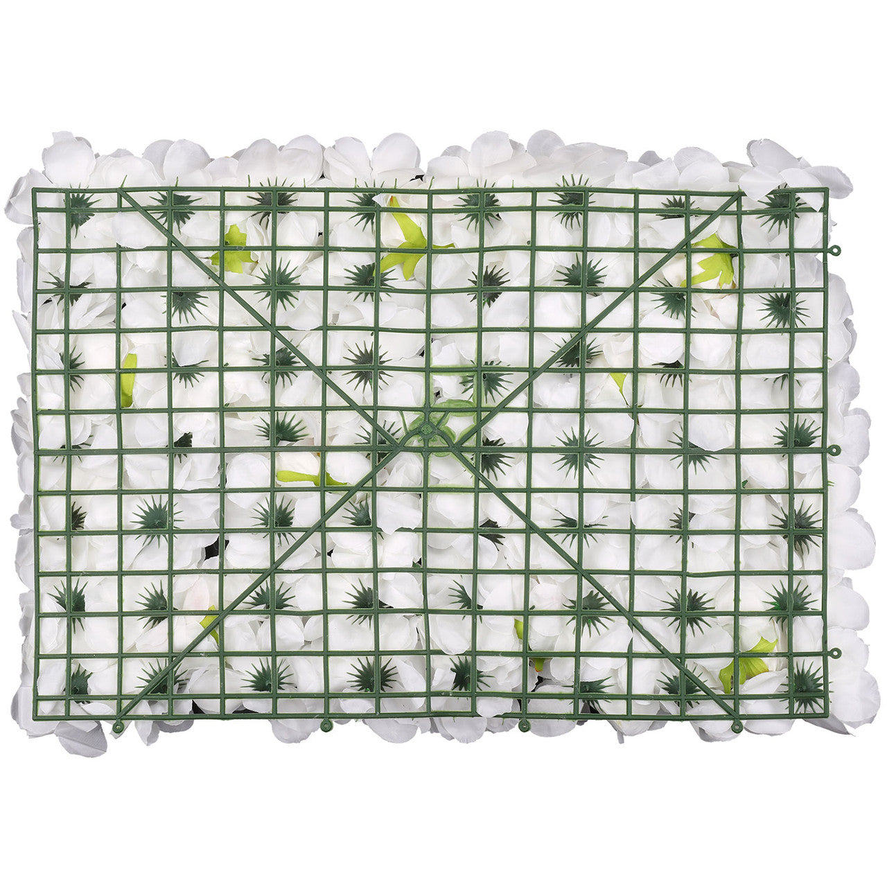 Hydrangea Artificial Flower Wall Panel 60cm x 40cm -Titanic Pink, Sophie & Tibet Roses with Green Leaves