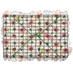Hydrangea Artificial Flower Wall Panel 60cm x 40cm - White Roses with Pink Shades x 12