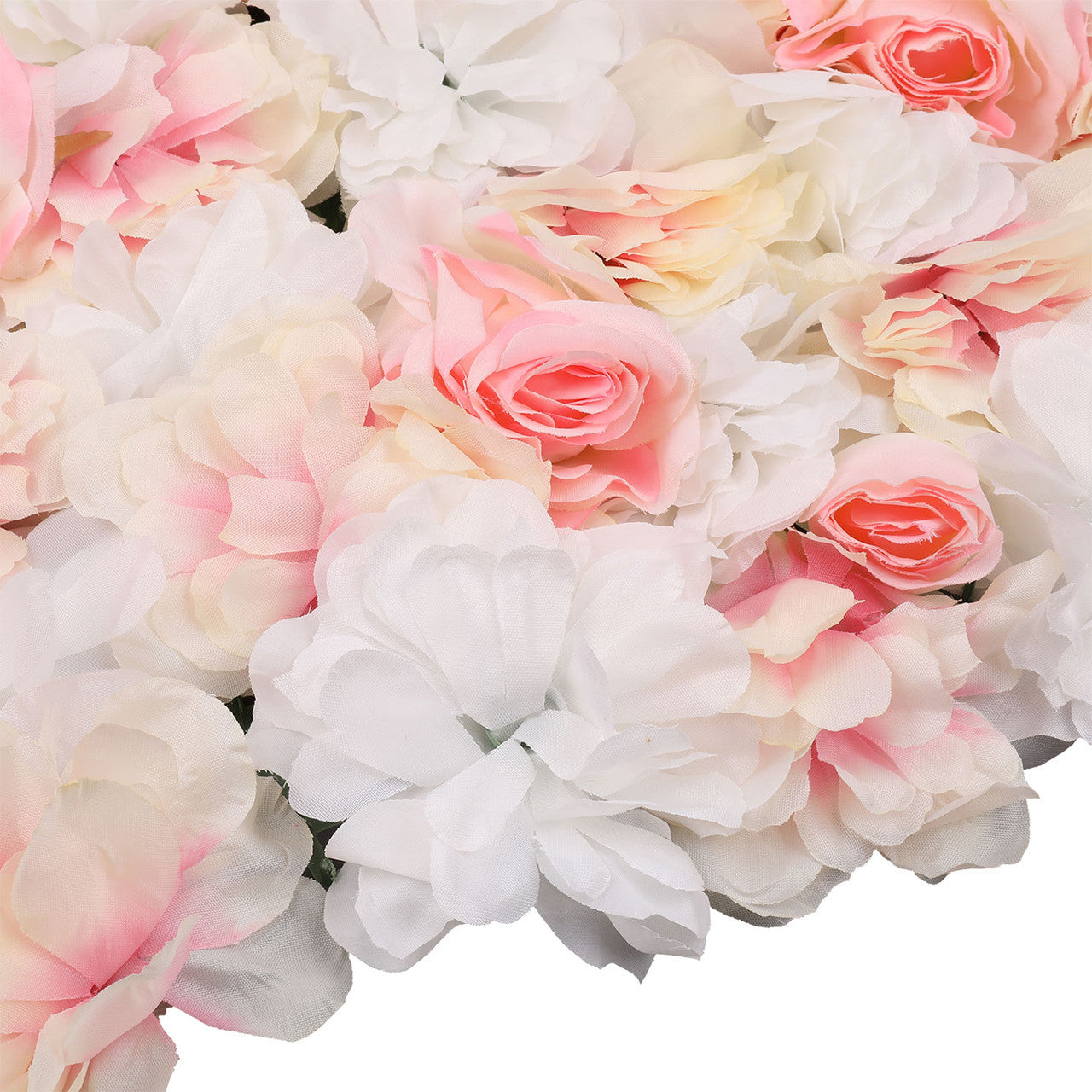 Hydrangea Artificial Flower Wall Panel 60cm x 40cm - White Roses with Pink Shades