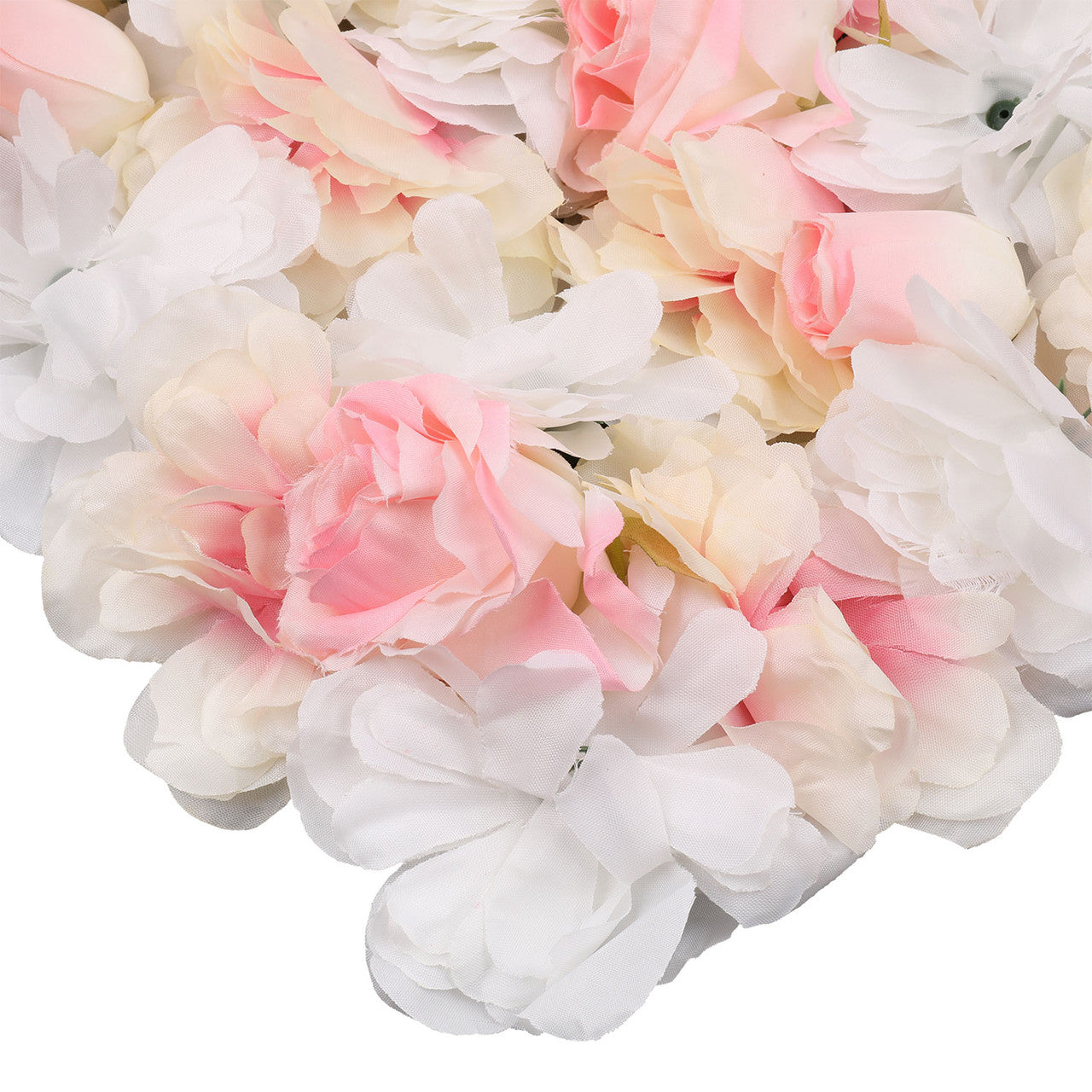 Hydrangea Artificial Flower Wall Panel 60cm x 40cm - White Roses with Pink Shades