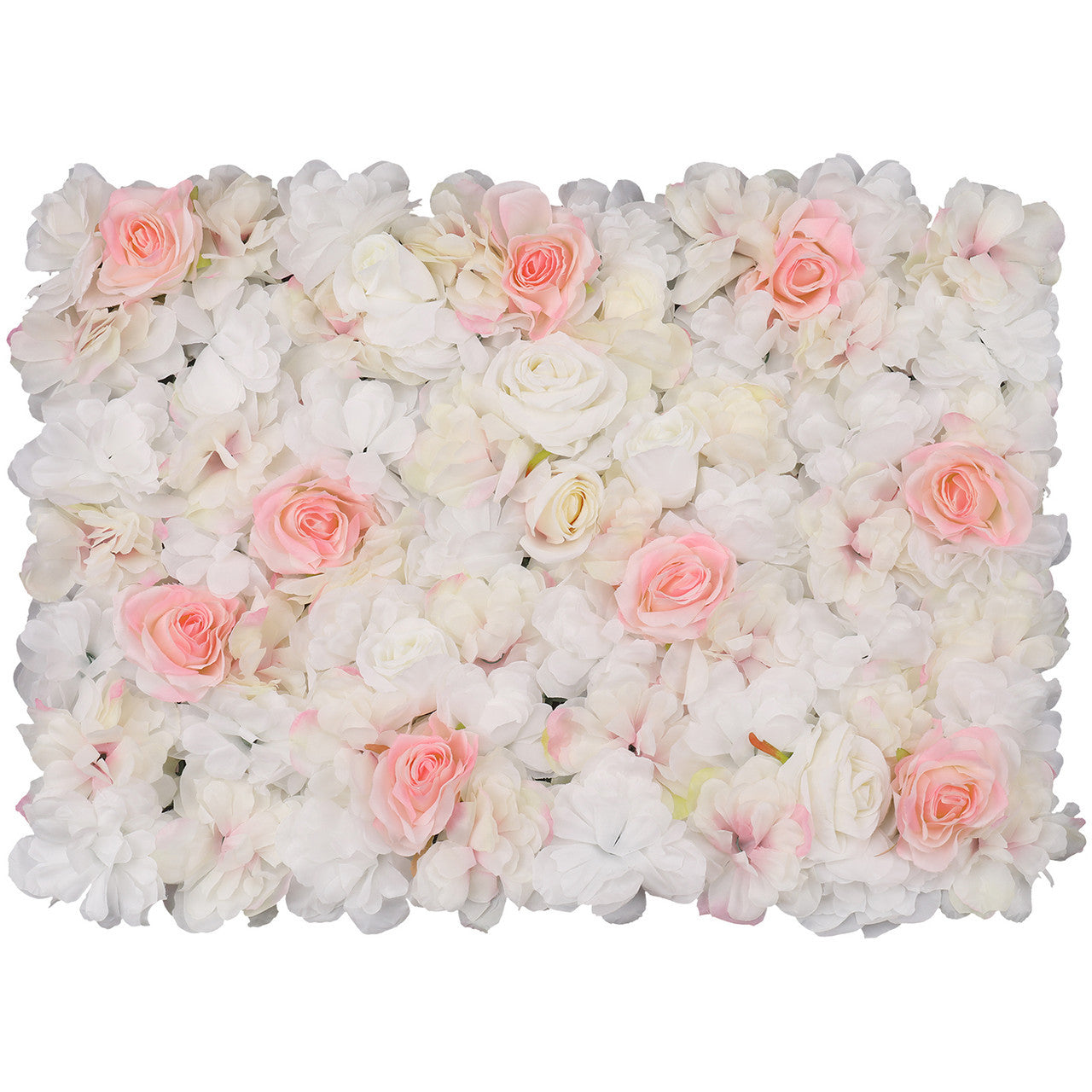 Hydrangea Artificial Flower Wall Panel 60cm x 40cm - Sophie Blush Roses x 12