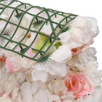 Hydrangea Artificial Flower Wall Panel 60cm x 40cm - Sophie Blush Roses