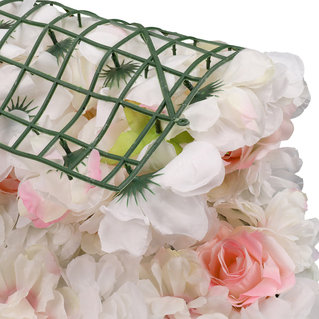 Hydrangea Artificial Flower Wall Panel 60cm x 40cm - Sophie Blush Roses x 12