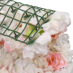 Hydrangea Artificial Flower Wall Panel 60cm x 40cm - Sophie Blush Roses x 12