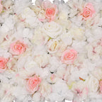 Hydrangea Artificial Flower Wall Panel 60cm x 40cm - Sophie Blush Roses x 12
