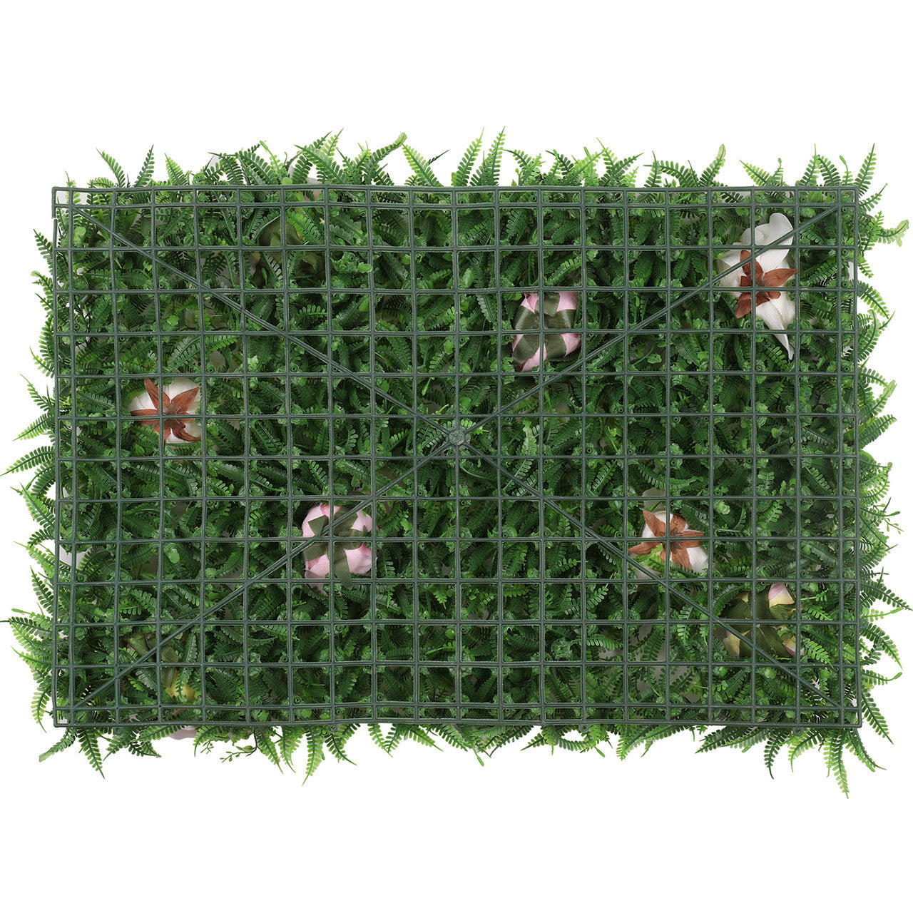 Artificial Flower Panel - Green Grass with Different Shades Roses