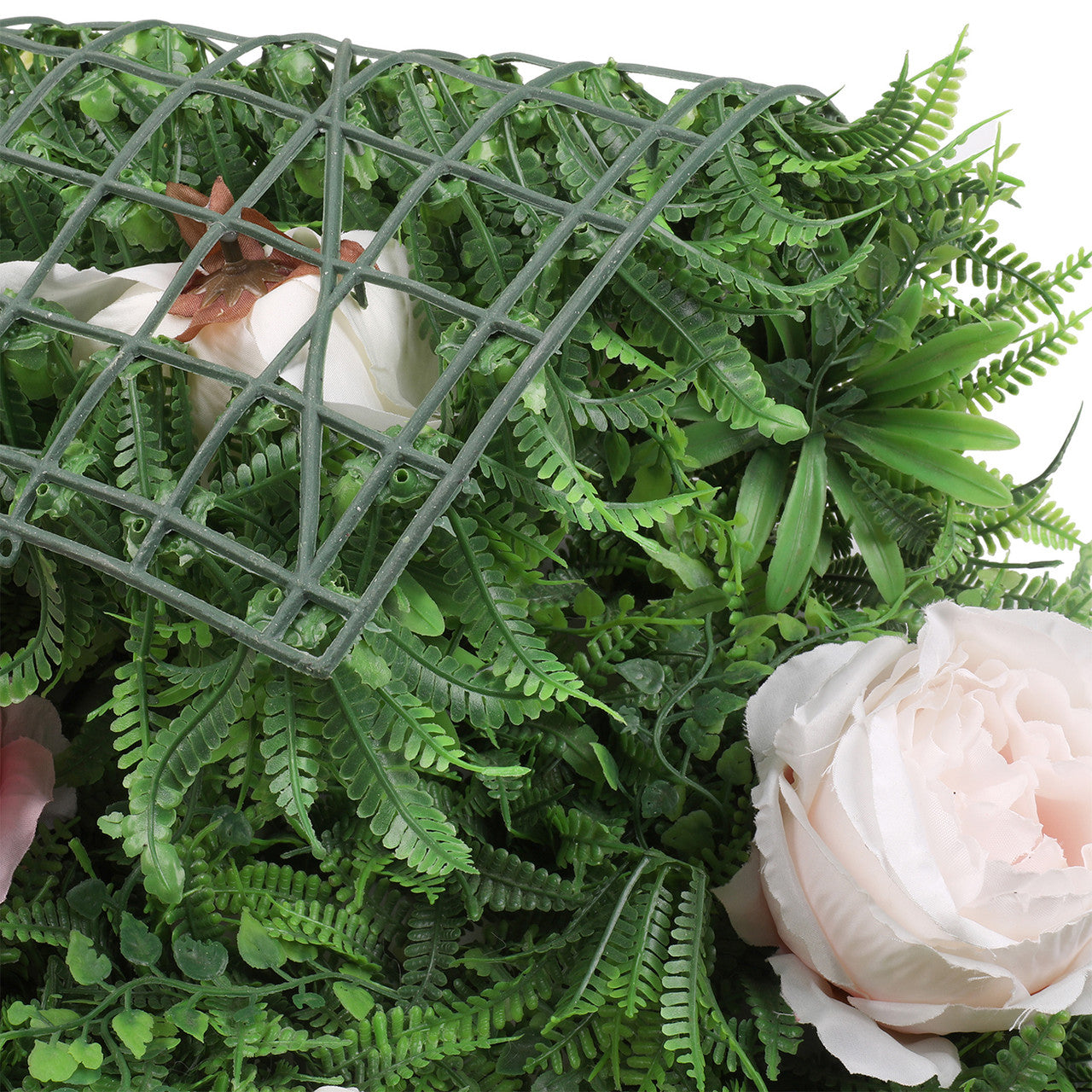 Artificial Flower Panel - Green Grass with Different Shades Roses