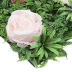 Artificial Flower Panel - Green Grass with Different Shades Roses